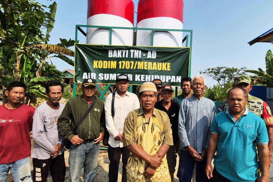 TNI AD Wujudkan Air Bersih, Kodim 1707/Merauke Hadir Atasi Kesulitan Warga RT 09 Marga Mulya
