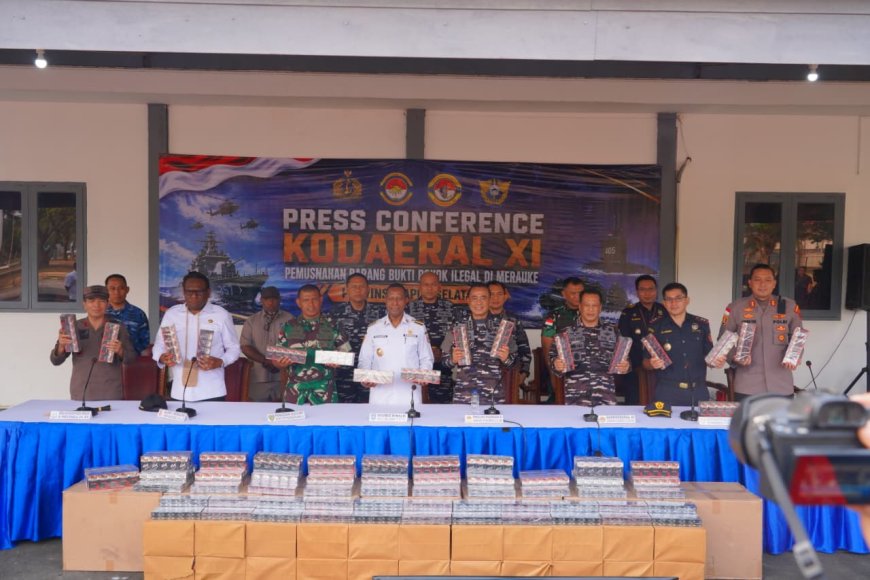 Pangdam XXIV/MT Hadiri Pemusnahan 1,4 Juta Rokok Ilegal, Perkuat Sinergi Jaga Ekonomi Papua Selatan