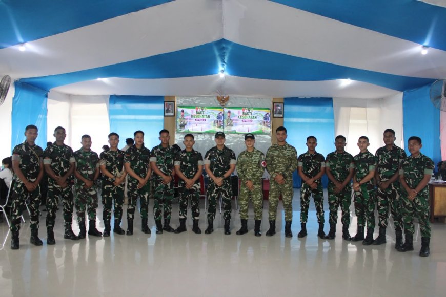 Bakti Kesehatan TNI Personel Yonif TP 820/DAAI Berpartisipasi Dalam Donor Darah Di Kodim 1710/Mimika