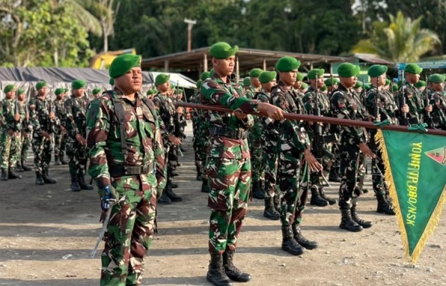 Prajurit Yonif TP 860/NSK Gelar Upacara Bendera, Perkuat Disiplin dan Jiwa Nasionalisme