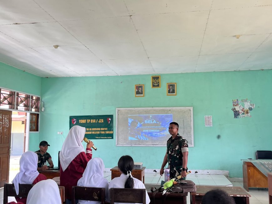 Program PETATAS TNI: Kobarkan Semangat Bela Negara dan Gotong Royong Pelajar di Distrik Yapsi