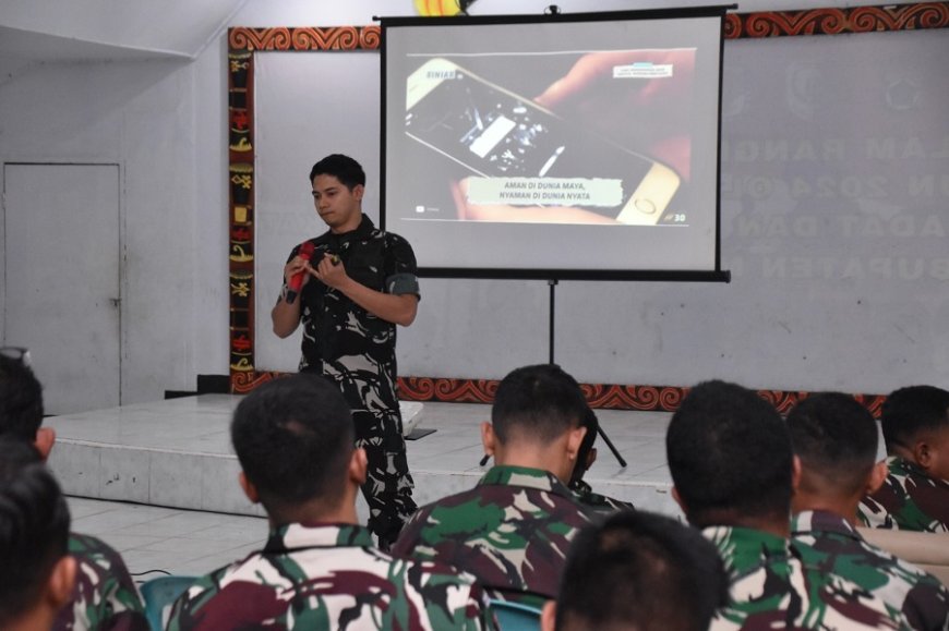 Tingkatkan Kesadaran Digital, Personel Kodim 1707/Merauke Ikuti Sosialisasi Keamanan Siber