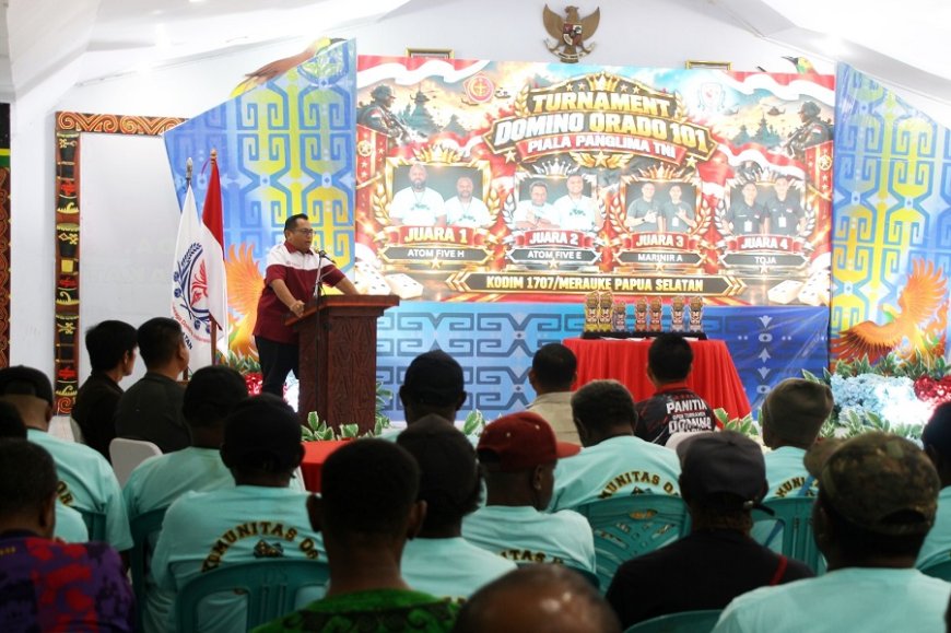 Tutup Tournament Domino: Dandim 1707/Merauke dan Orado Kobarkan Semangat Berlatih dan Sportivitas