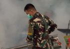 Cegah Malaria, Yonif TP 860/NSK Lakukan Fogging di Lingkungan Pangkalan