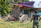 Semangat Gotong Royong Warnai Pengabdian Satgas TMMD ke-130 Kodim 1701/Jayapura di Sabron Sari
