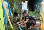 Yonif TP 860/NSK Salurkan 5.000 Liter Air Bersih untuk Gereja GKI Betania Waren