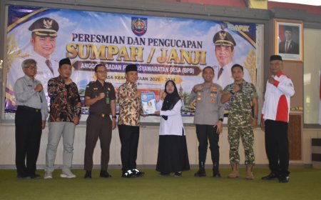 Dandim 0712/Tegal Hadiri Peresmian dan Pengucapan Sumpah/Janji Anggota BPD Masa Keanggotaan 2026–2034