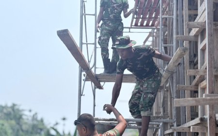 Yonif TP 860/NSK Gotong Royong Percepat Pembangunan GKI Imanuel Batu Zaman