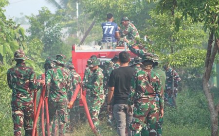 Sigap Tangani Karhutla, Damkar Yonif TP 804/DBAY Berhasil Kendalikan Kebakaran Hutan dan Lahan di Nabire