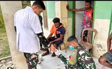 Melalui Program Si Cepat, Yonif TP 860/NSK Perkuat Kepedulian Kesehatan di Waropen
