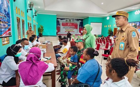 TMMD ke-130 Kodim 1701/Jayapura Hadirkan Layanan Kesehatan dan Dukcapil bagi Warga Sabron Sari