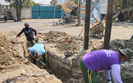 TMMD Sengkuyung Tahap IV Tahun 2026 Kodim 0712/Tegal Mulai Kerjakan Pemasangan Saluran U-Ditch di Kelurahan Kemandungan