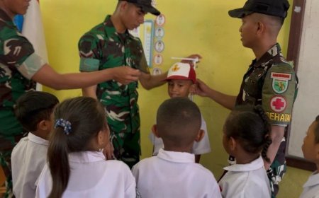 Yonif TP 860/NSK Gelar Pemeriksaan Kesehatan Gratis bagi Siswa SD Inpres Waren