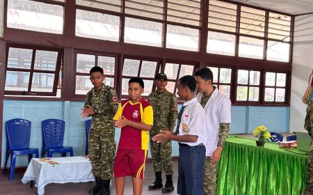 Yonif TP 860/NSK Ajak Siswa SMP Negeri Waren Biasakan Hidup Bersih dan Sehat