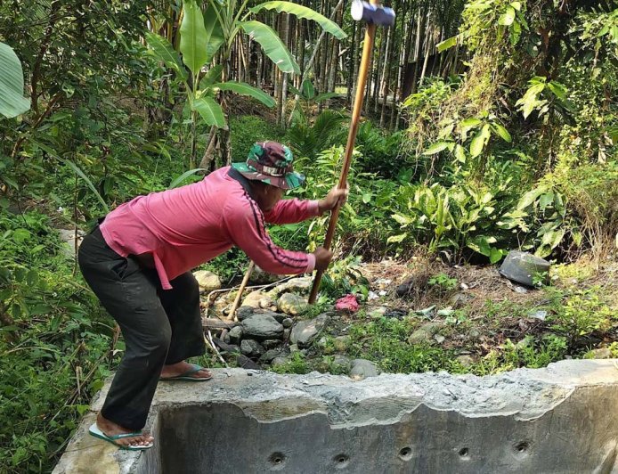 Satgas TMMD Berharap Bak Air Bersih Sabron Sari Kembali Berfungsi Optimal
