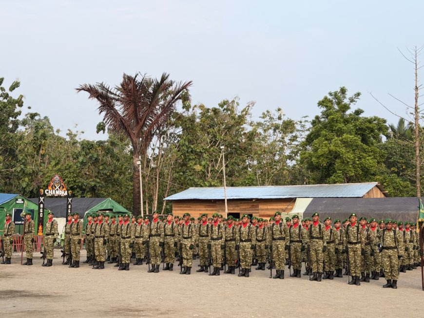Kobarkan Jiwa Patriotisme, Yonif TP 860/NSK Gelar Upacara Hari Lahir Pancasila dan Korp Raport Kenaikan Pangkat