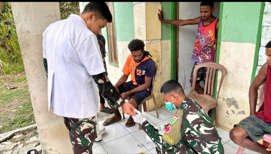 Melalui Program Si Cepat, Yonif TP 860/NSK Perkuat Kepedulian Kesehatan di Waropen