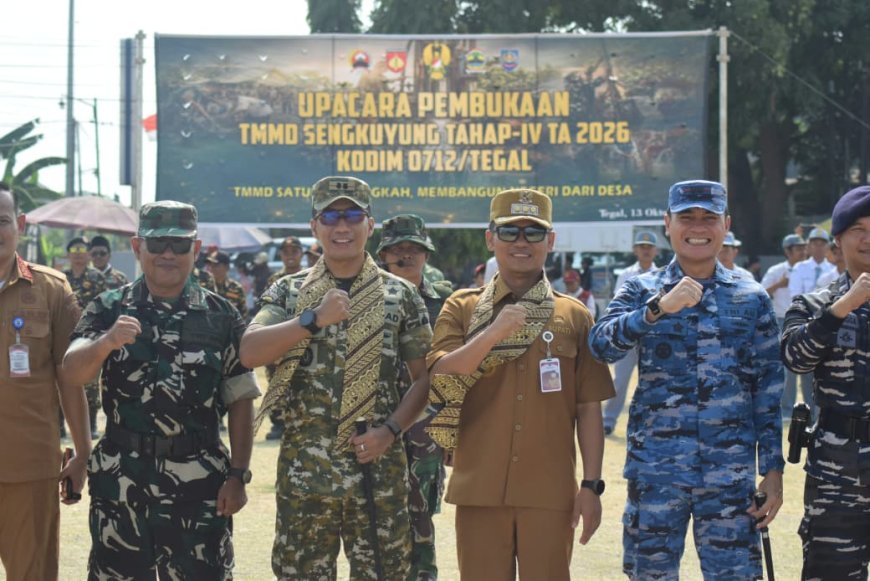 TMMD Sengkuyung Tahap IV Resmi Dibuka, Kodim 0712/Tegal Bangun Jalan Sepanjang 742 Meter di Desa Kemantran