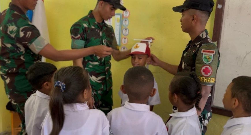 Yonif TP 860/NSK Gelar Pemeriksaan Kesehatan Gratis bagi Siswa SD Inpres Waren