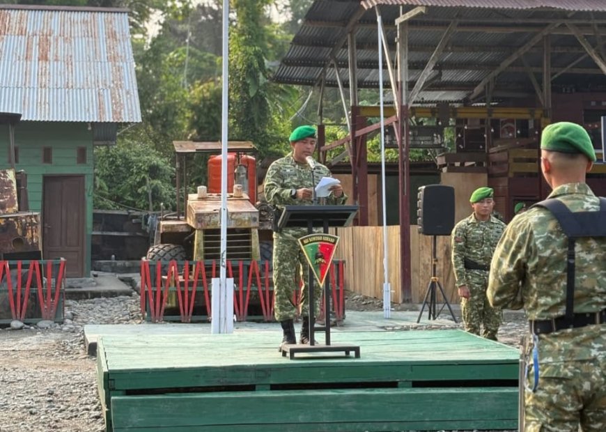 Yonif TP 860/NSK Gelar Upacara Bendera, Teguhkan Disiplin dan Pengabdian Prajurit