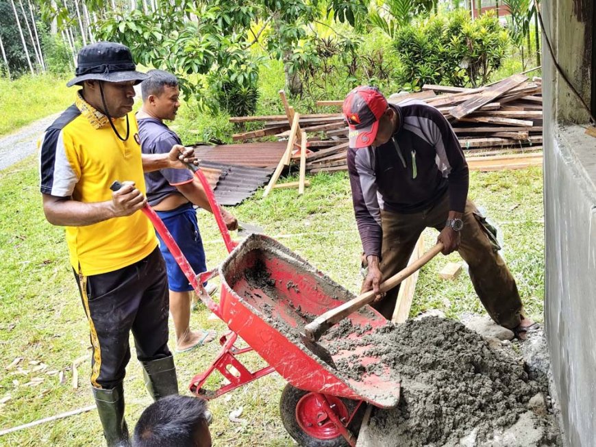 Sinergi TNI-Polri, Wujudkan Hunian Layak bagi Warga Lewat TMMD ke-130 Kodim 1701/Jayapura
