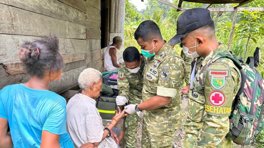 Yonif TP 860/NSK Gelar Pemeriksaan Kesehatan Gratis dan Skrining Malaria di Botawa
