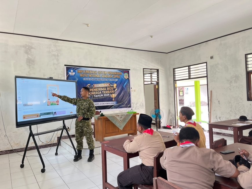 Yonif TP 860/NSK Tanamkan Nilai Disiplin dan Kepemimpinan kepada Siswa SMP Islam At-Taqwa