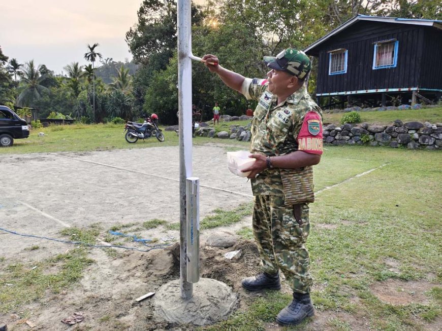 Lapangan Voli Lebih Layak, TMMD ke-130 Dorong Budaya Hidup Sehat di Sabron Sari