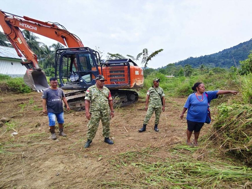 Dukung Ketahanan Pangan, Satgas TMMD ke-130 Kodim 1701/Jayapura Buka Lahan Pertanian Seluas 1 Hektare
