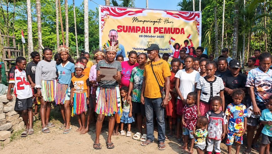Peringati Hari Sumpah Pemuda, Kepala Suku Kampung Suskun dan Pemuda Arso Timur Gelar Ikrar Bersama dan bagi Sembako