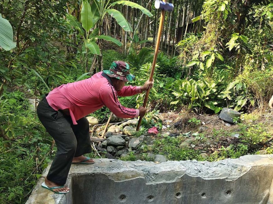 Satgas TMMD Berharap Bak Air Bersih Sabron Sari Kembali Berfungsi Optimal