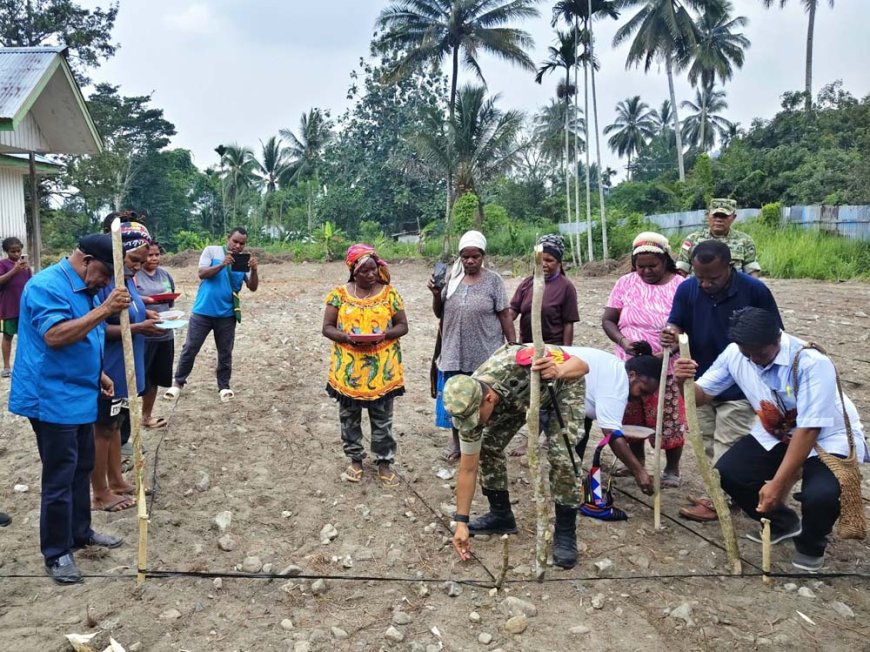 Dorong Kemandirian Pangan, Dansatgas TMMD ke-130 Bersama Bupati Jayapura Tanam Jagung